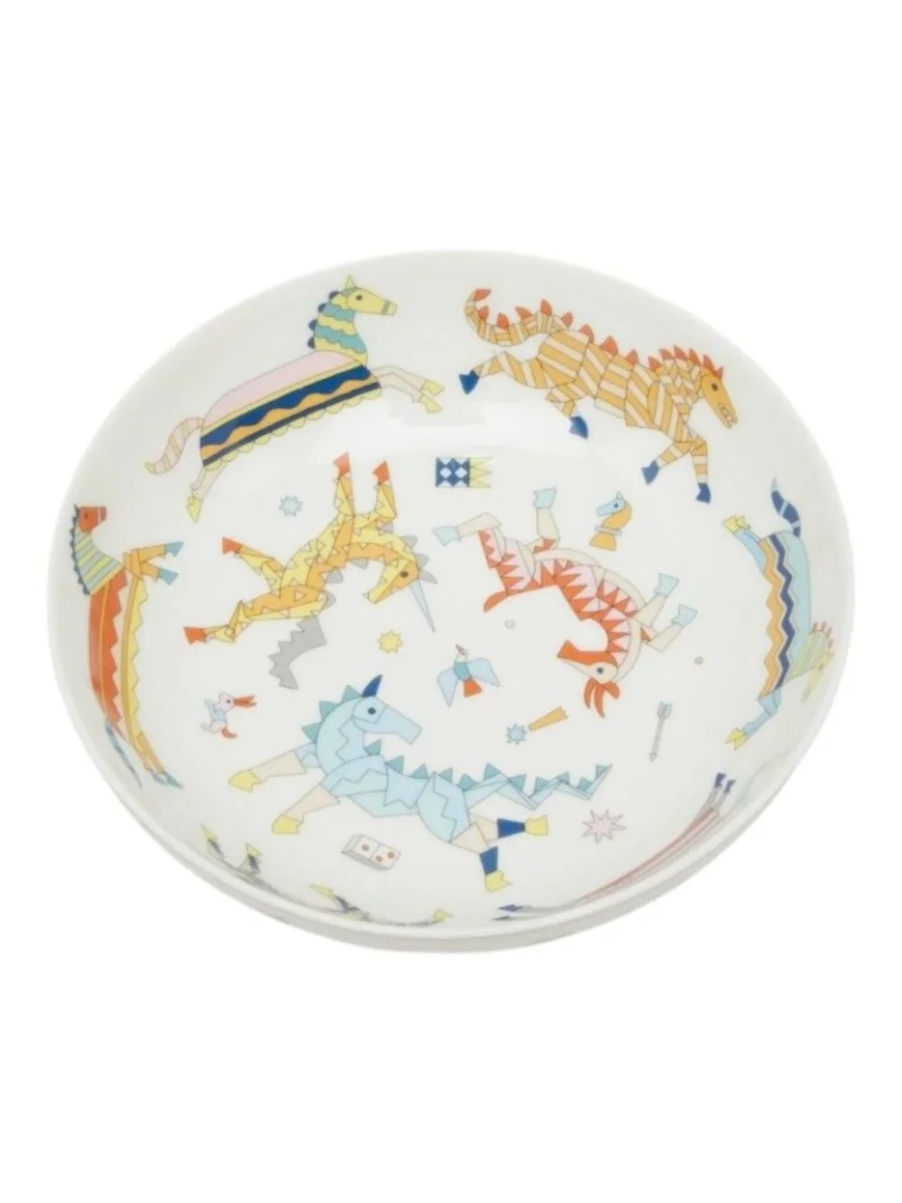 Hermes Epope Tableware Plate Set of 4 Multicolor Ceramic